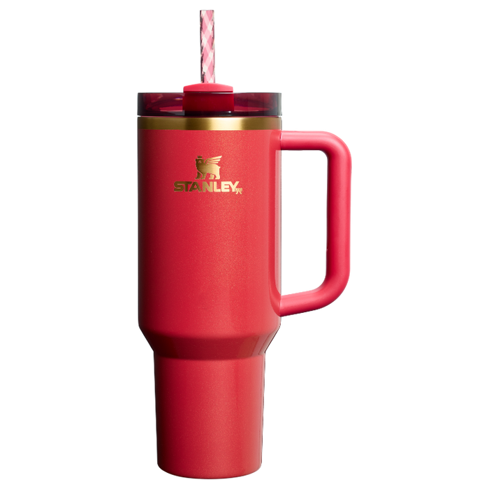 The Quencher - 40oz - Scarlet Tinsel - Front - Stanley