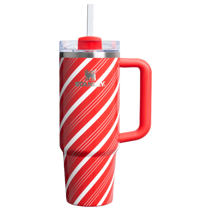 Stanley 1913 Candy Cane Lane The Quencher® H2.0 FlowState™ Tumbler 30 OZ in Candy Cane Twist | Front View
