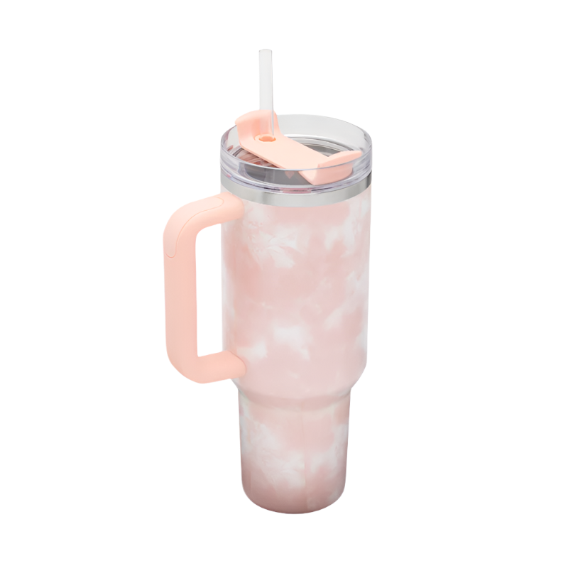 Quencher H2.0 - Peach Tie Dye - 40oz - Back - Stanley