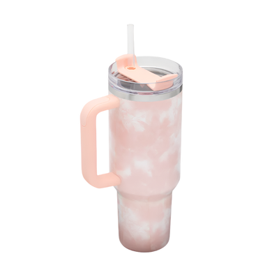 Quencher H2.0 - Peach Tie Dye - 40oz - Back - Stanley