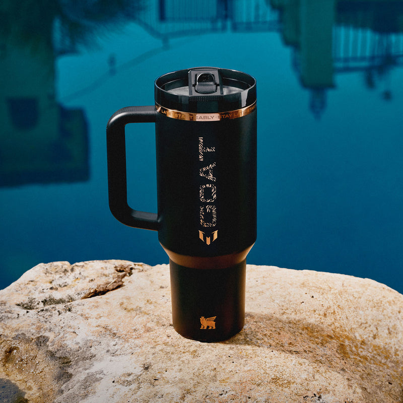 Stanley 1913 Messi x Stanley 1913 Quencher® ProTour Flip Straw Tumbler in Messi GOAT Black