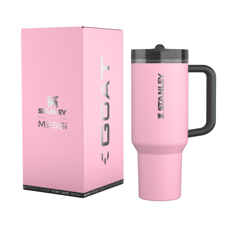 Stanley 1913 Messi x Stanley 1913 GOAT Quencher ProTour Flip Straw Tumbler 40 OZ in Messi GOAT Pink