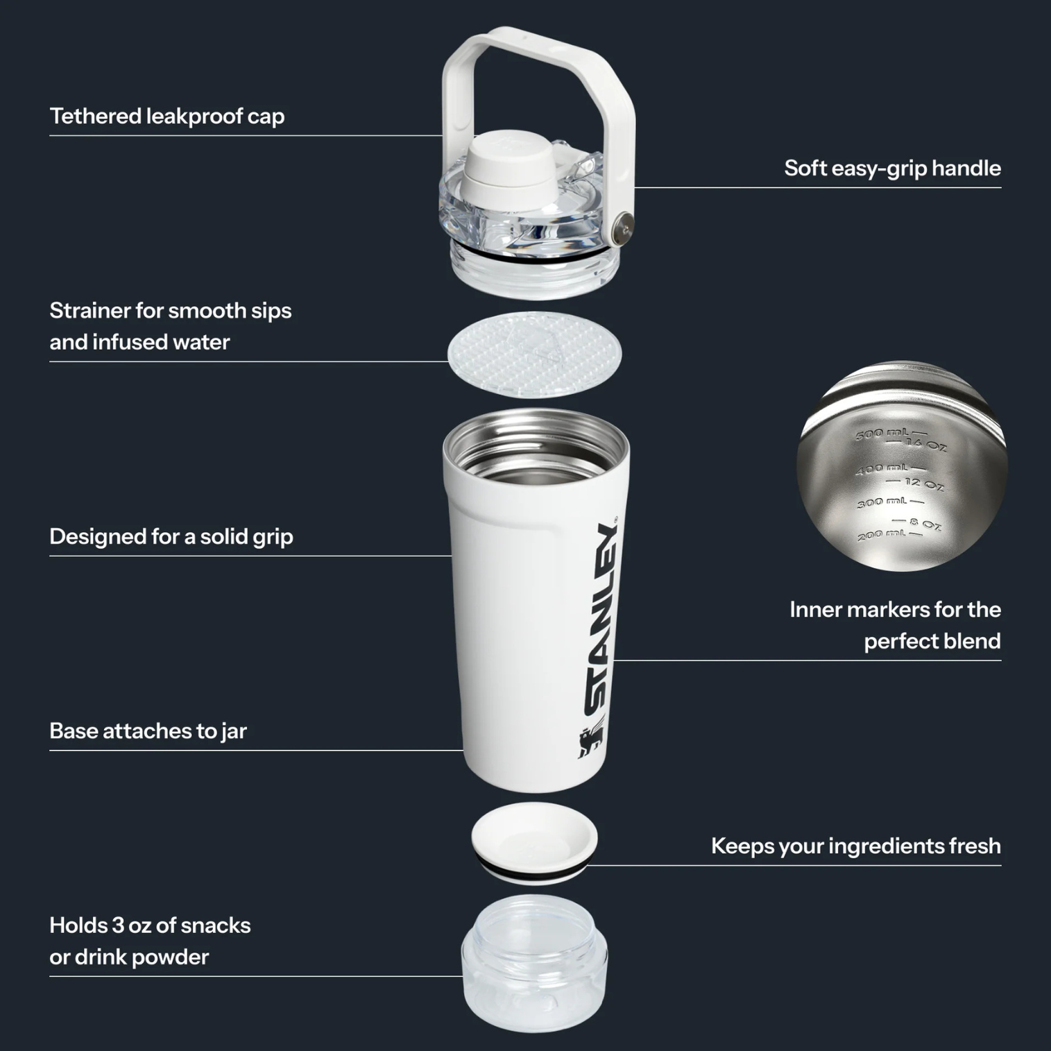 The Activate Shaker Bottle | 20 OZ - Chalk - Stanley AU