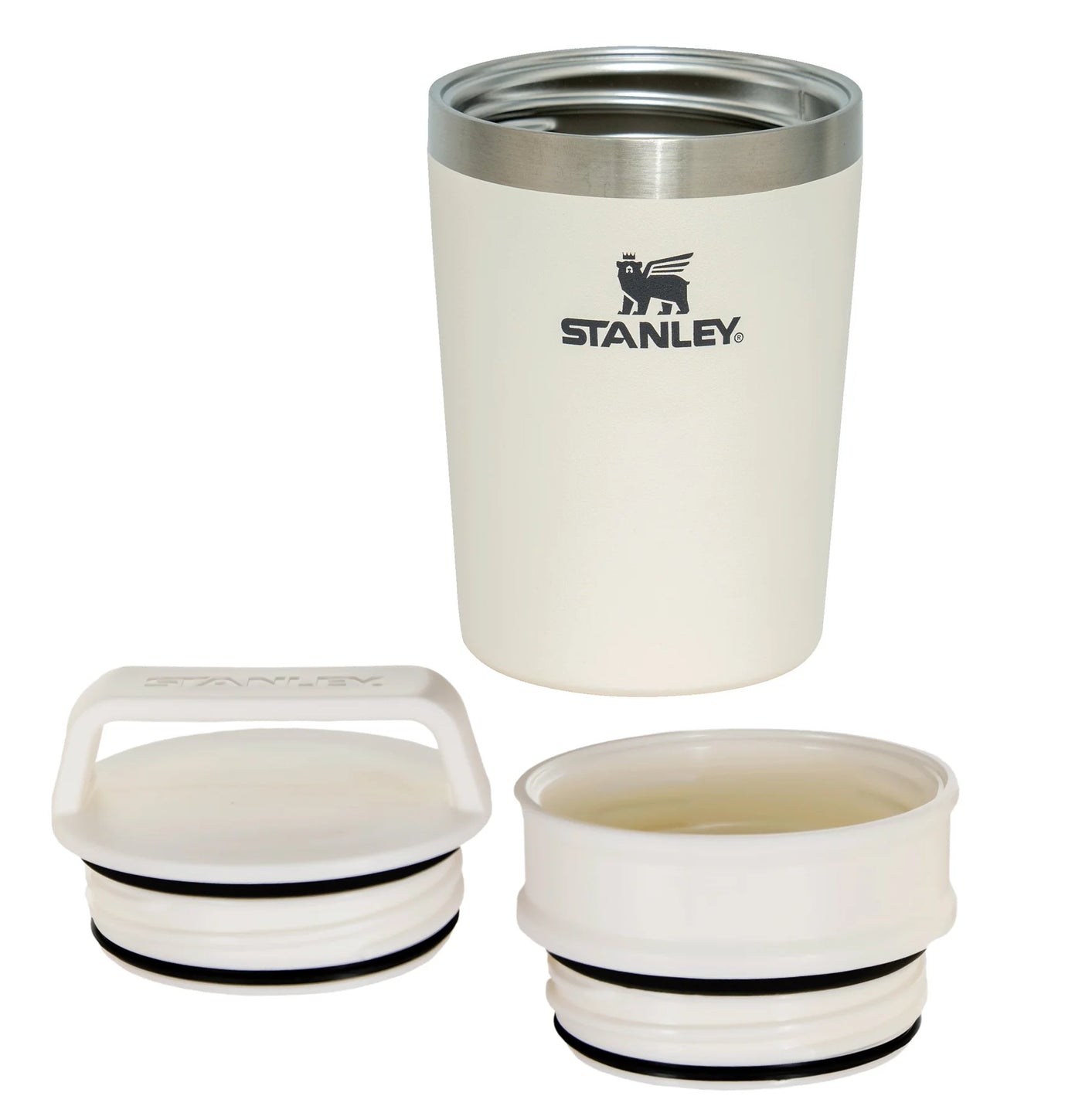 Adventure Shortstack  - 8oz - Cream - Front with lid - Stanley