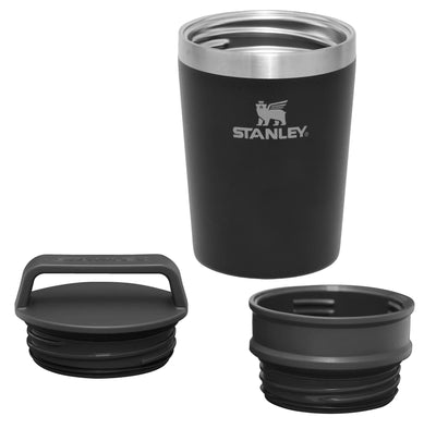 Adventure Shortstack  - 8oz - Matte Black - Front with lid - Stanley