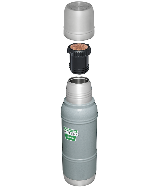 Stanley 1913 The Milestones Thermal Bottle 1.1 QT in Hammertone Silver | Cross Section View