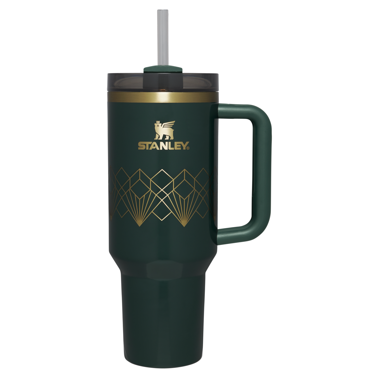 Stanley 1913 Deco Collection Quencher H2.0 FlowState™ Tumbler 40 OZ in Forest Gloss Deco | View 1