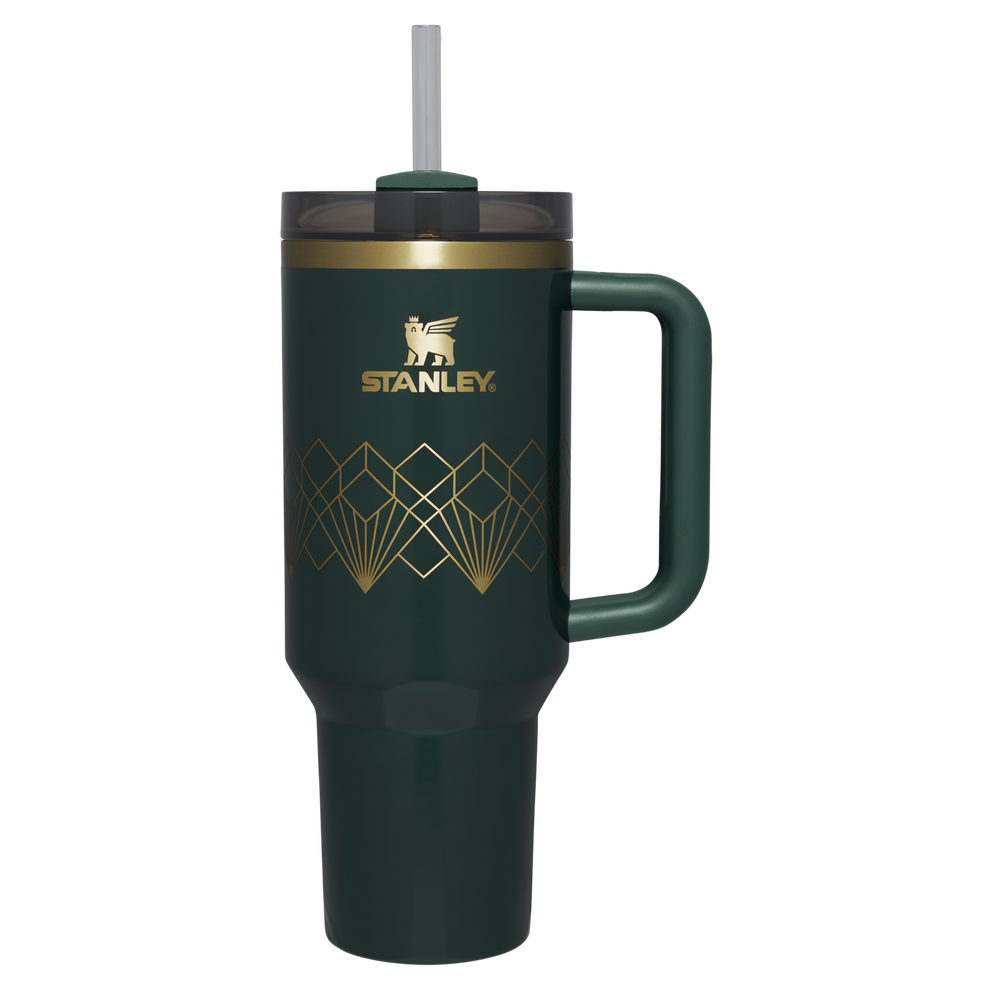 Stanley 1913 Deco Collection Quencher H2.0 FlowState™ Tumbler 40 OZ in Forest Gloss Deco