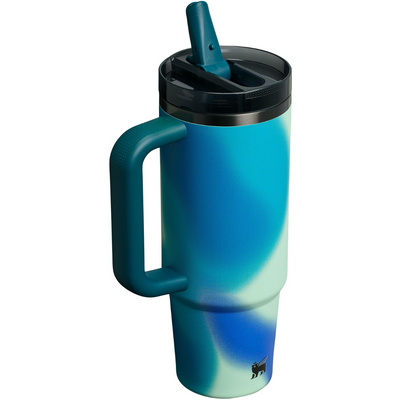 Quencher H2.0 - Coatal Teal Motion - 30oz - Back - Stanley