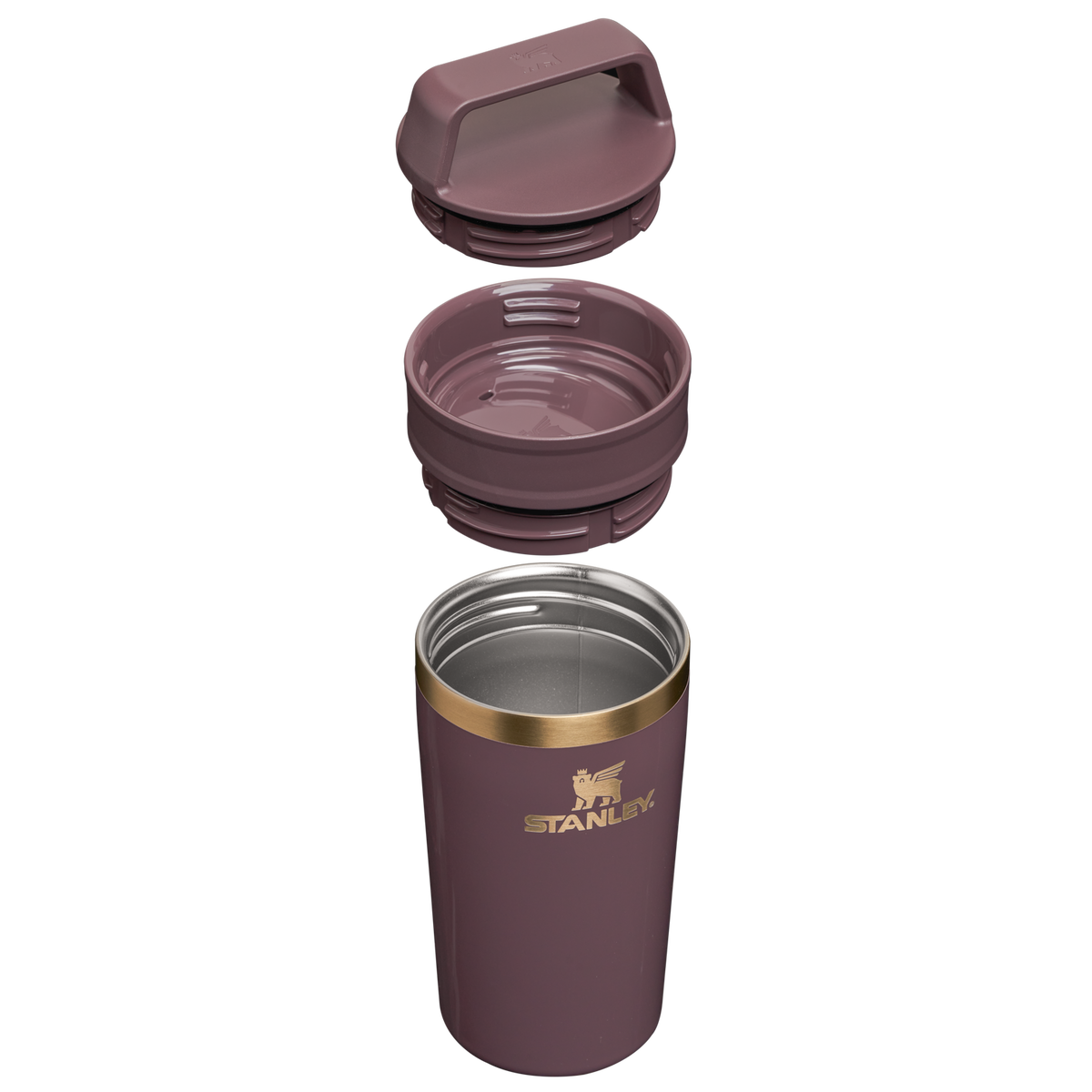 Stanley 1913 The Café-To-Go Travel Mug 12 oz Spring Reset Collection in Fig Gloss | Lid Detailed View