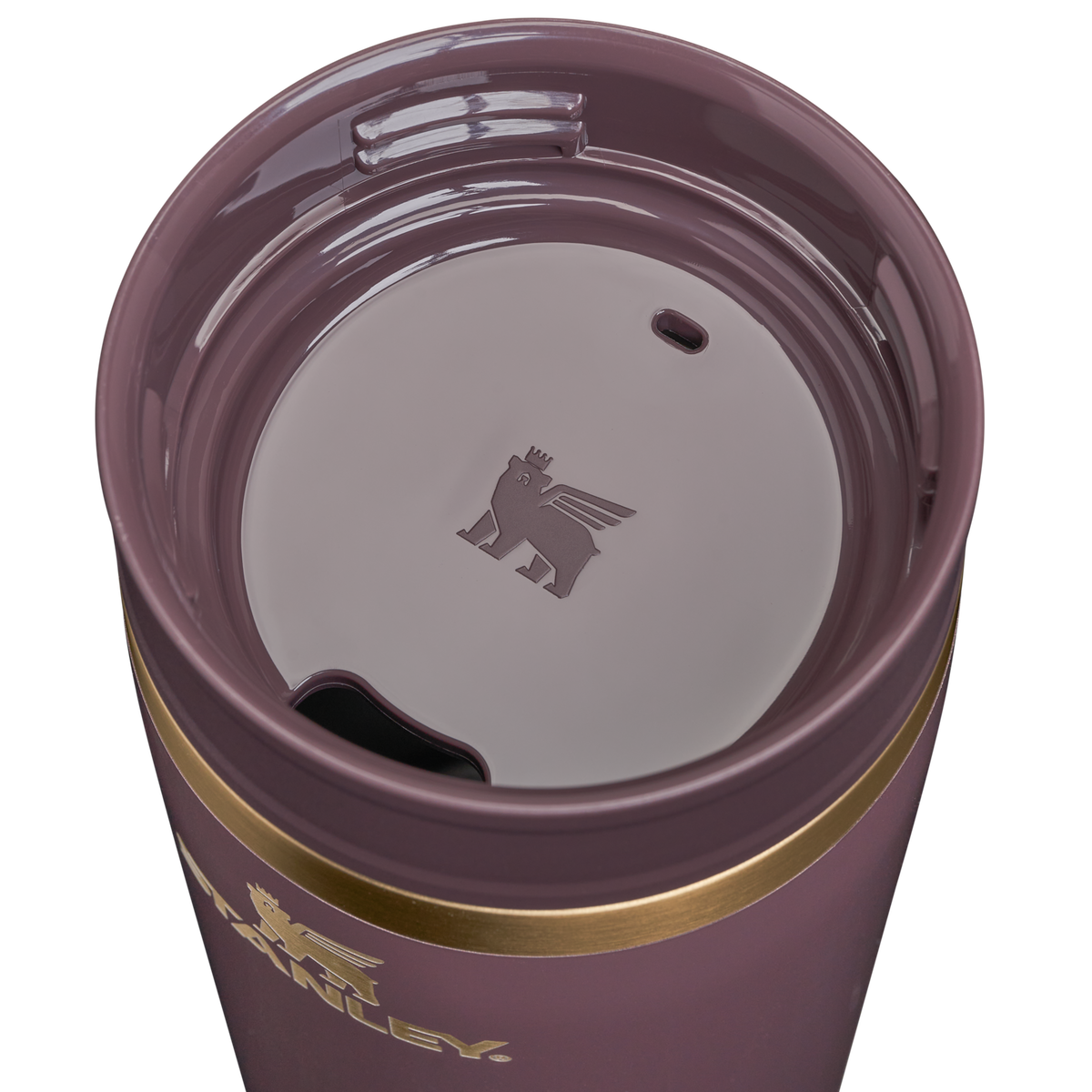 Stanley 1913 The Café-To-Go Travel Mug 12 oz Spring Reset Collection in Fig Gloss | Lid Detailed View