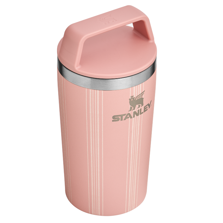 Café-To-Go Mug | 12 oz - Peach rose picnic stripe - Stanley AU