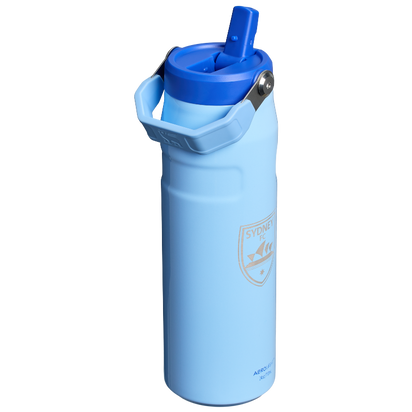 Stanley 1913 Stanley 1913 x Sydney FC The IceFlow™ Bottle Flip Straw 2.0 in Cornflower Gloss | Back View