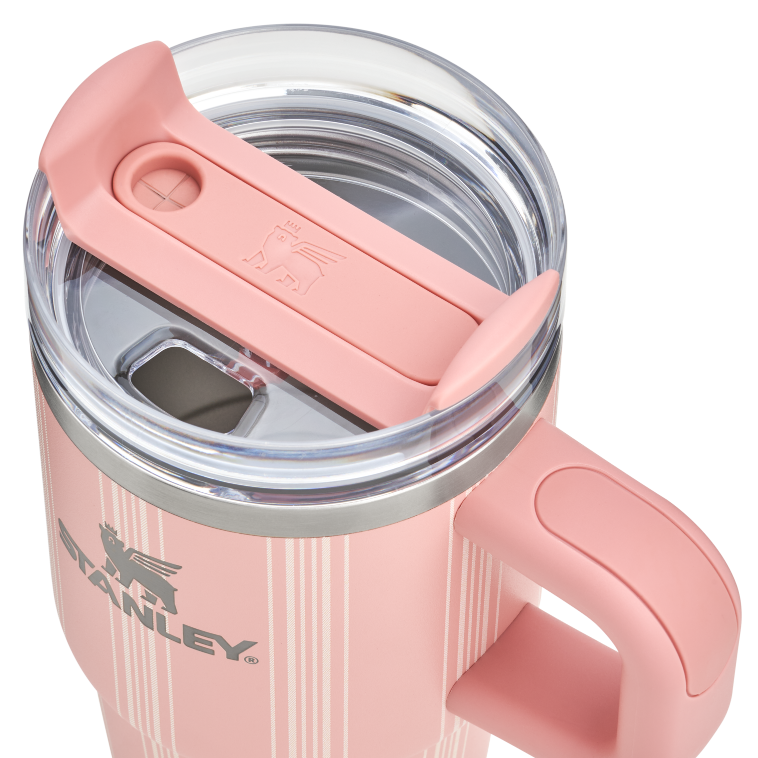Stanley 1913 The Quencher H2.0 FlowState™ Tumbler 20 OZ Picnic Collection in Peach Rose Picnic Stripe | Lid Detailed View