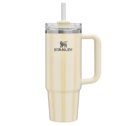 Stanley 1913 The Quencher H2.0 FlowState™ Tumbler 30 OZ Picnic Collection in Cream Picnic Stripe | Front View