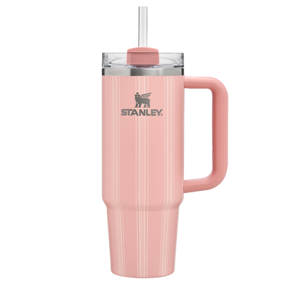 Stanley 1913 The Quencher H2.0 FlowState™ Tumbler 30 OZ Picnic Collection in Peach Rose Picnic Stripe | Front View