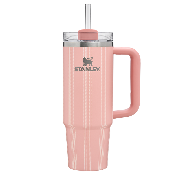 Stanley 1913 The Quencher H2.0 FlowState™ Tumbler 30 OZ Picnic Collection in Peach Rose Picnic Stripe | Front View
