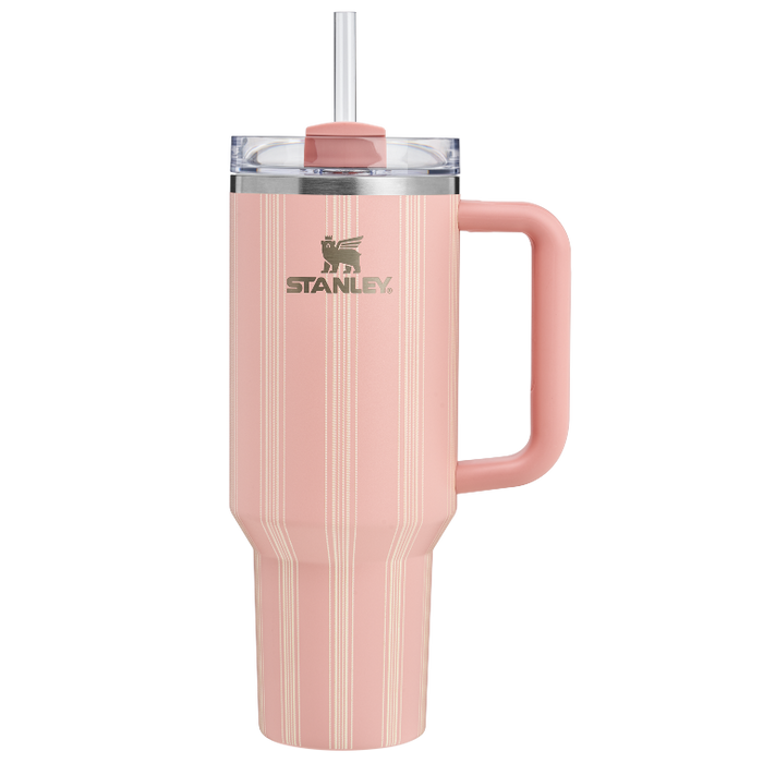 Quencher H2.0 FlowState Tumbler | 40 OZ - Peach Rose Picnic Stripe - Stanley AU