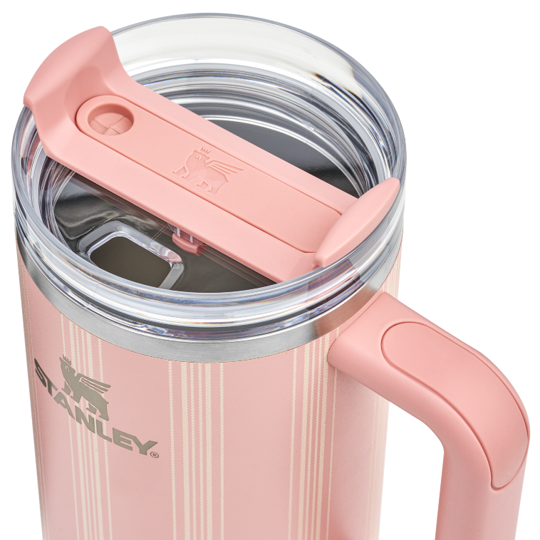 Quencher H2.0 FlowState Tumbler | 40 OZ - Peach Rose Picnic Stripe - Stanley AU