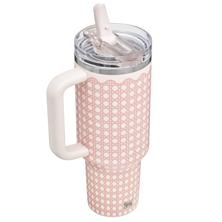 Quencher ProTour Flip Straw Tumbler | 40 OZ - Rose Quartz Rattan - Stanley AU