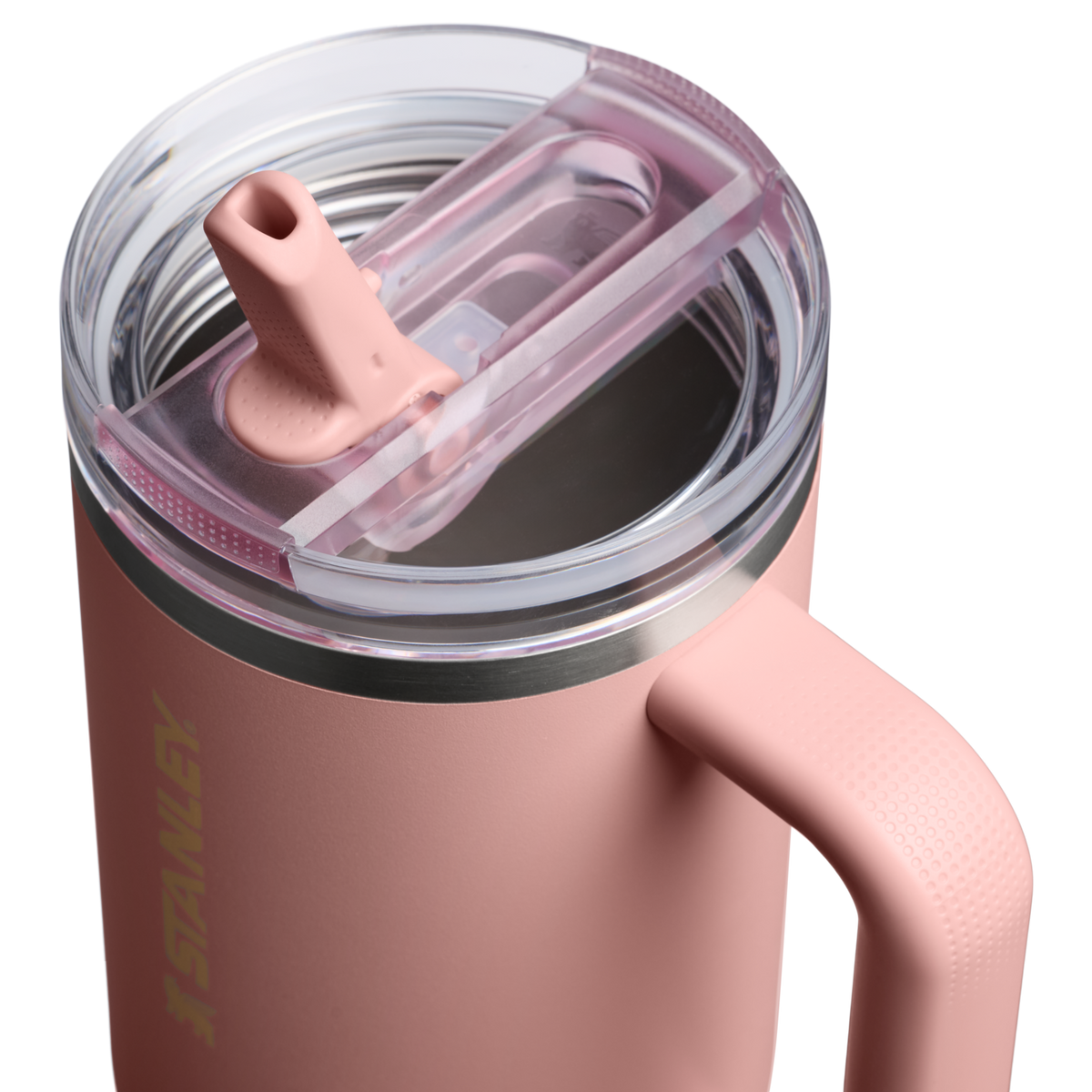 Stanley 1913 The Quencher ProTour Flip Straw Tumbler 40 OZ in Peach Rose | Lid Detailed View