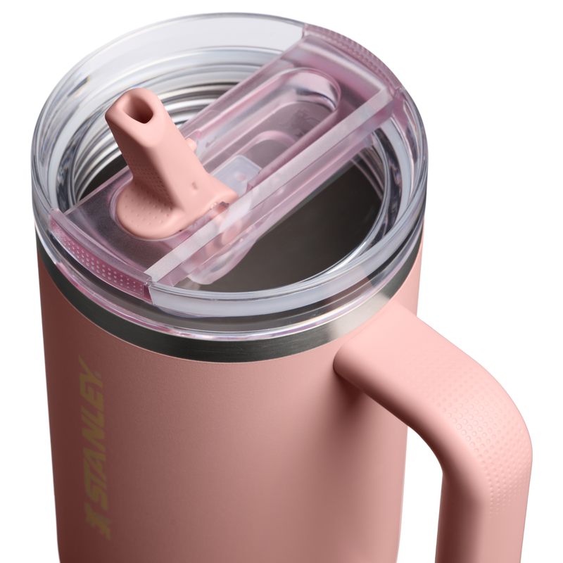 Stanley 1913 The Quencher ProTour Flip Straw Tumbler 40 OZ in Peach Rose | Lid Detailed View