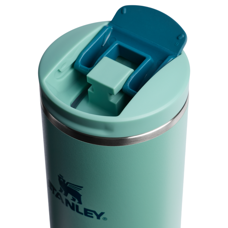 Stanley 1913 The Transit Flip Top Mug 12 OZ in Spring Green | Lid Detailed View