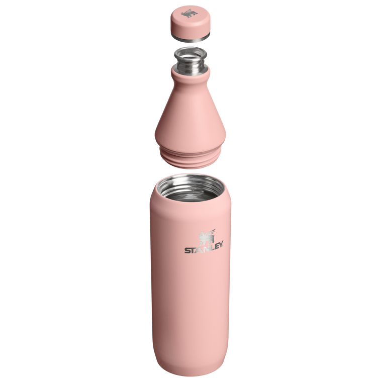 Stanley 1913 The All Day Slim Bottle 20 OZ in Peach Rose Gloss | Cross Section View