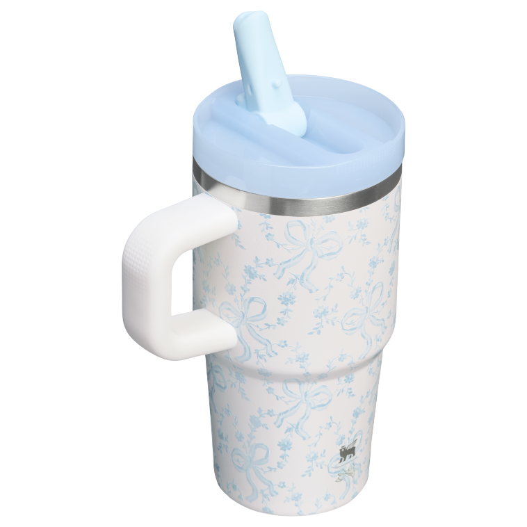 Stanley 1913 Stanley 1913 x LoveShackFancy The Quencher® ProTour Flip Straw Tumbler | 20 OZ in Coquette Bow – Winter Ice | Back View