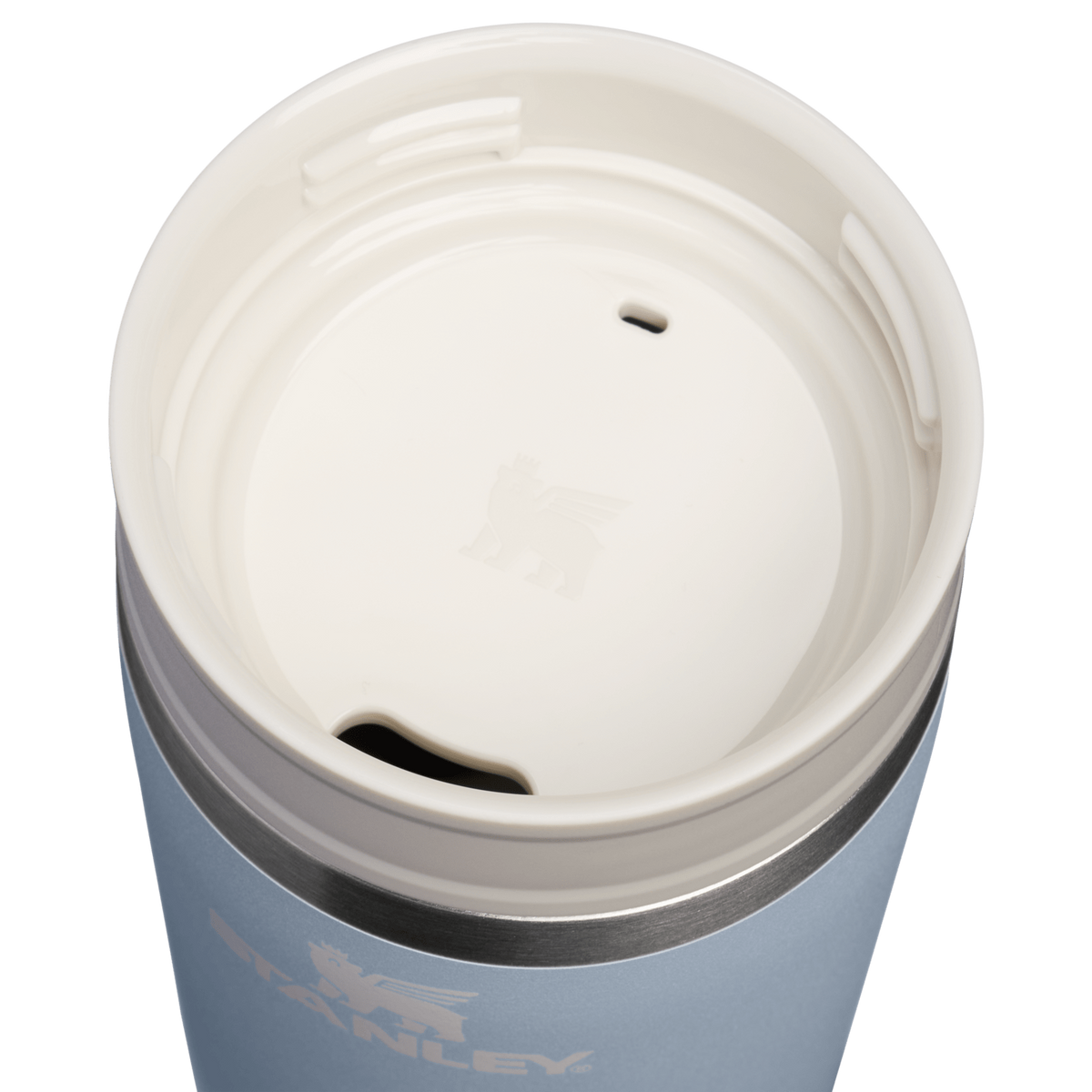 Stanley 1913 The Café-To-Go Travel Mug 12 OZ in Blue Dream Stone | Lid Detailed View