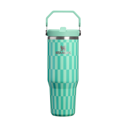 Stanley 1913 The IceFlow™ Flip Straw   Tumbler | 30 oz High Summer in Dream Green Tile | Front View