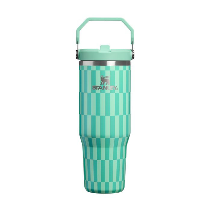 Stanley 1913 The IceFlow™ Flip Straw   Tumbler | 30 oz High Summer in Dream Green Tile | Front View