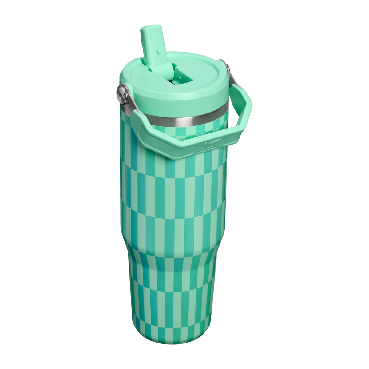Stanley 1913 The IceFlow™ Flip Straw   Tumbler | 30 oz High Summer in Dream Green Tile | Back View