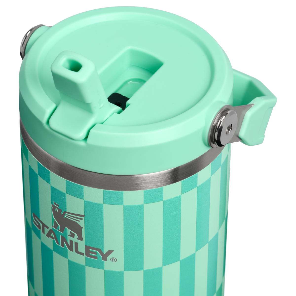 Stanley 1913 The IceFlow™ Flip Straw   Tumbler | 30 oz High Summer in Dream Green Tile | Lid Detailed View