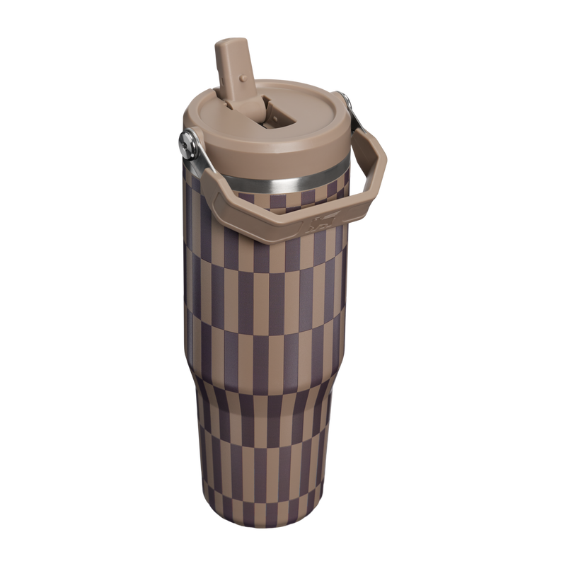 Stanley 1913 The IceFlow™ Flip Straw   Tumbler | 30 oz High Summer in Smokey Taupe Tile | Back View