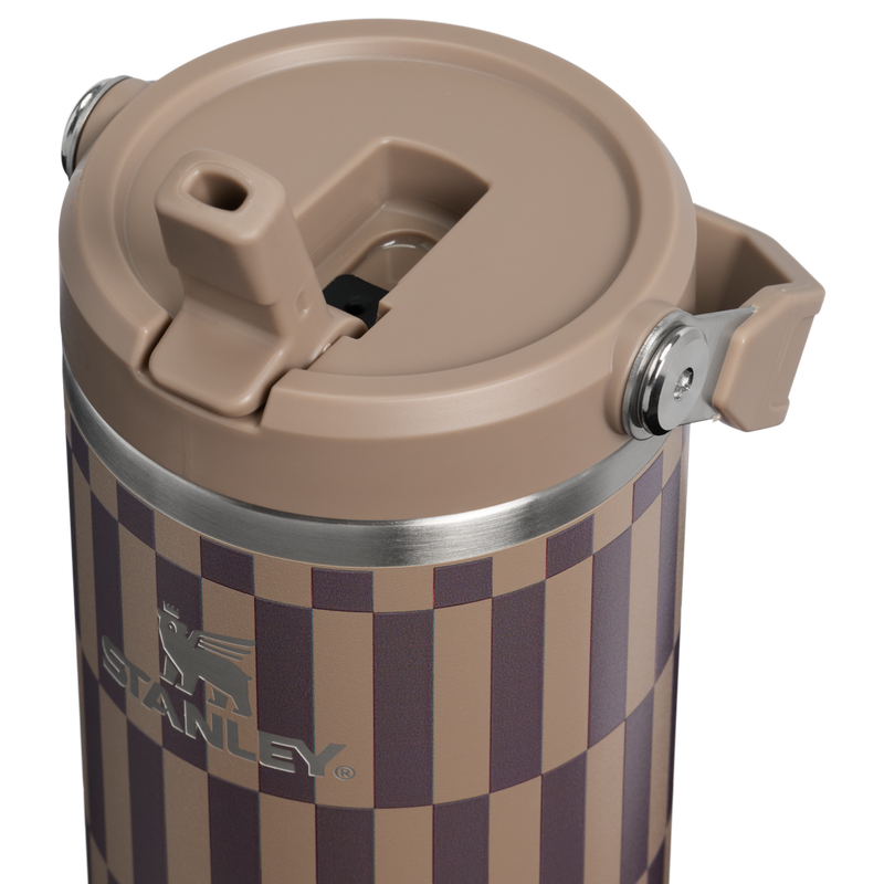 Stanley 1913 The IceFlow™ Flip Straw   Tumbler | 30 oz High Summer in Smokey Taupe Tile | Lid Detailed View