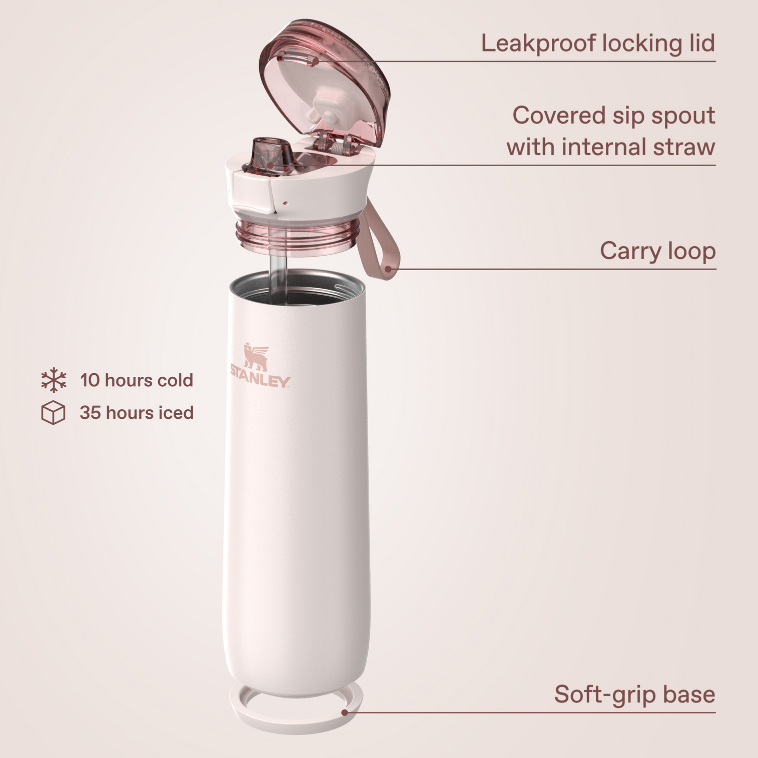 Stanley 1913 The Flowstate™ Spring Bottle 20 OZ in Rose Quartz