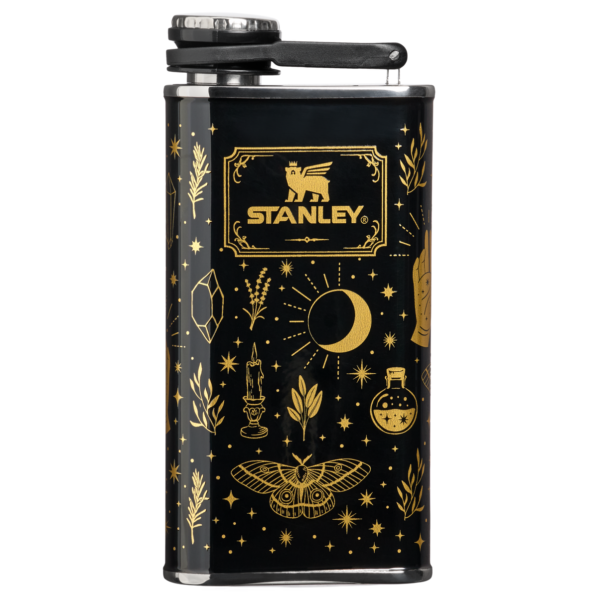 Stanley 1913 Halloween Easy-Fill Wide Mouth Flask 8 oz in Black Magic | Front View