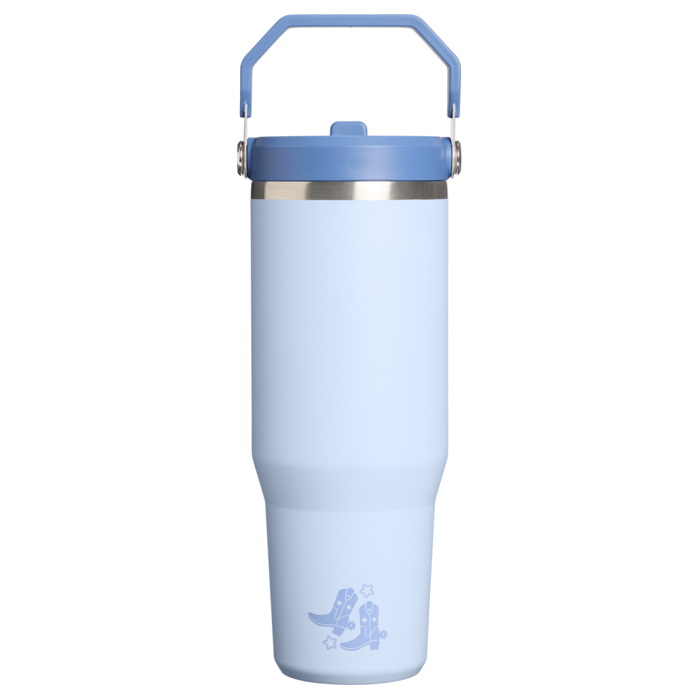 Stanley 1913 IceFlow Flip Straw Tumbler Sundown Collection 30 oz in Light Denim Western | Back View