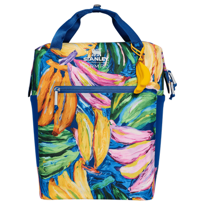 Stanley 1913 Stanley 1913 x FARM Rio All Day Madeleine Mini Cooler Backpack 14 qt in Farm Rio Painted Bananas | Front Back View