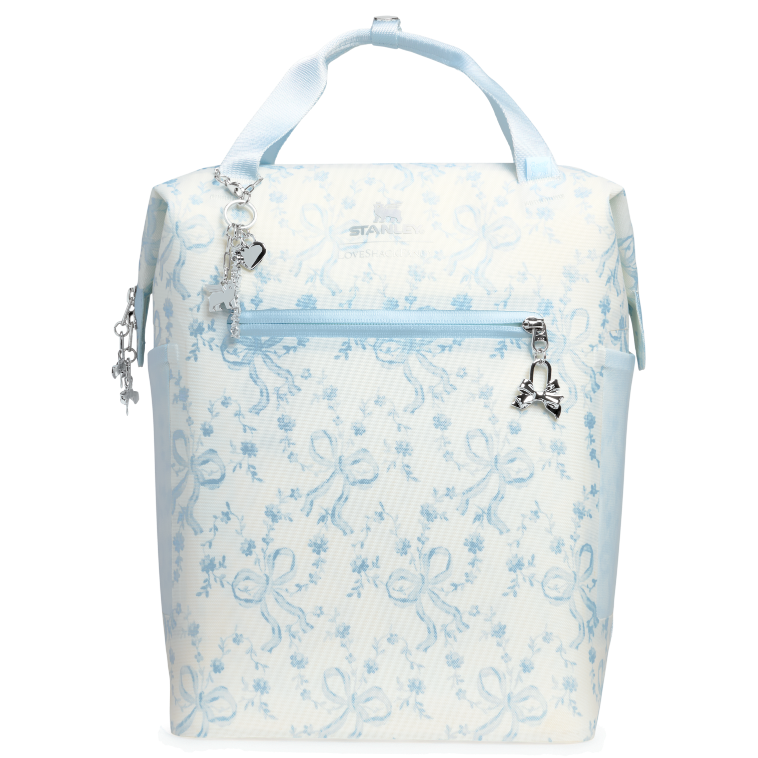 Stanley 1913 Stanley 1913 x LoveShackFancy The All Day Madeleine Mini Cooler Backpack in Coquette Bow – Winter Ice | View 1
