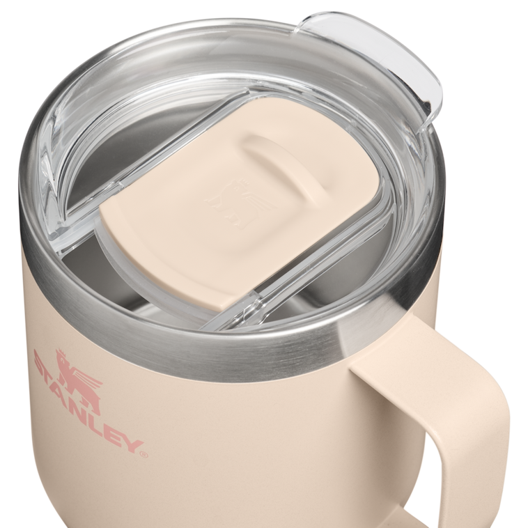 Stanley 1913 Classic Legendary Camp Mug 12 OZ in Champagne | Lid Detailed View
