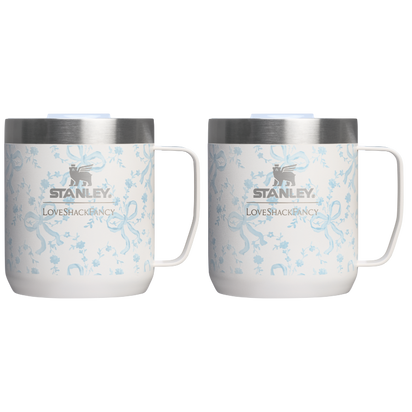 Stanley 1913 Stanley 1913 x LoveShackFancy The Mug Set 2-pack 12 OZ in Coquette Bow – Winter Ice | Front View