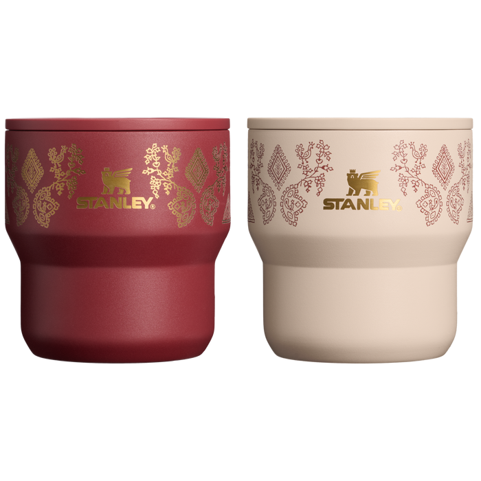Stanley 1913 Stanley 1913 x Nest Stacking Cup Set 2x 10 oz Cups in Deepa Rose / Brown Sugar | Front View