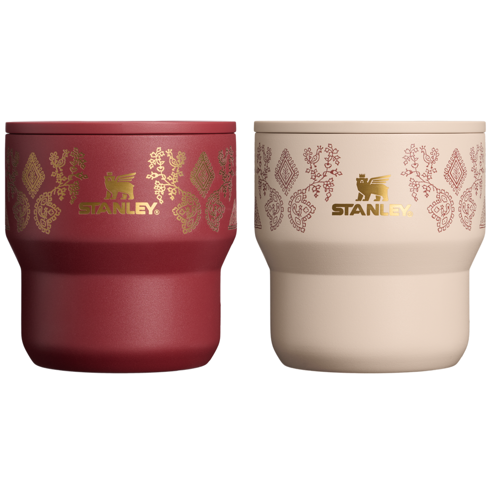 Stanley 1913 Stanley 1913 x Nest Stacking Cup Set 2x 10 oz Cups in Deepa Rose / Brown Sugar | Front View