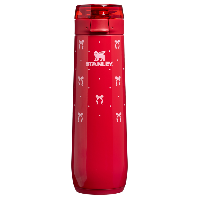 Stanley 1913 The Flowstate™ Spring Water Bottle 20 oz The Holiday Collection in Rouge Bows | Front View