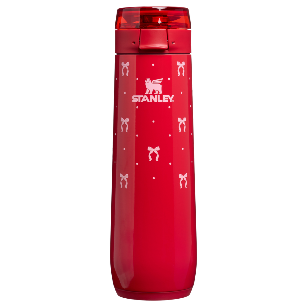Stanley 1913 The Flowstate™ Spring Water Bottle 20 oz The Holiday Collection in Rouge Bows | Front View