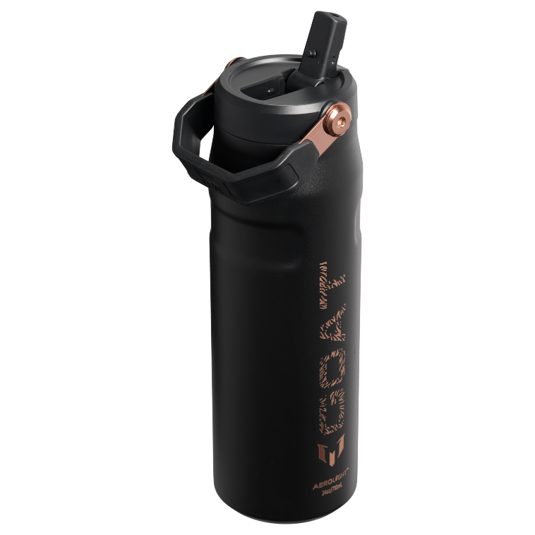 Stanley 1913 Messi x Stanley 1913 IceFlow™ Flip Straw 2.0 Bottle in Messi GOAT Black | Back View