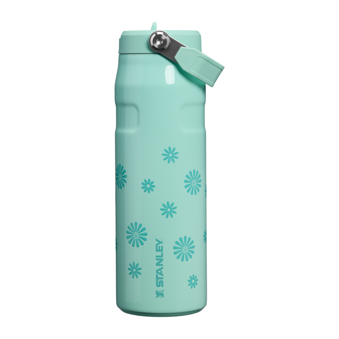 Stanley 1913 The IceFlow™ Flip Straw 2.0 Bottle 24OZ Wild and Free Collection in Teal Daisies