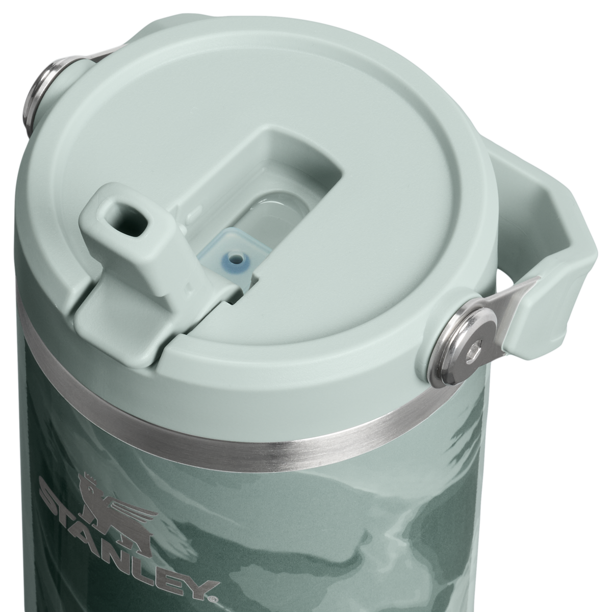 Stanley 1913 The IceFlow™ Flip Straw Tumbler 30 OZ Marble Collection in Agate Calacatta | Lid Detailed View